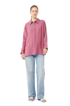 Best Sale GANNI Helles Jacquard-Raglan-Hemd Love Potion