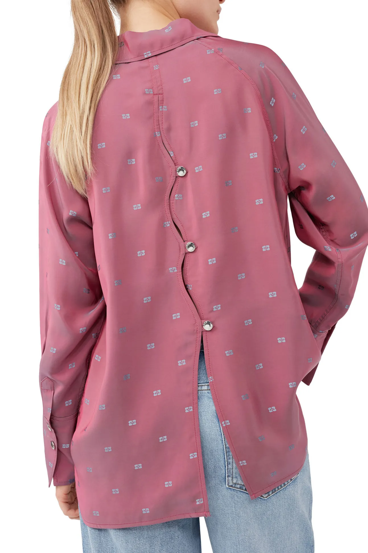 Best Sale GANNI Helles Jacquard-Raglan-Hemd Love Potion