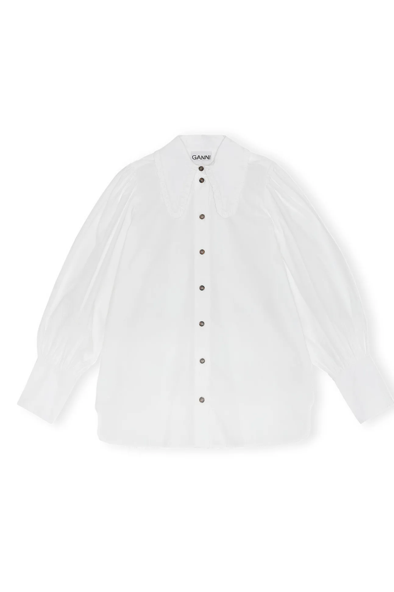 Best GANNI Hemd Mit Ballonarmeln Bright White