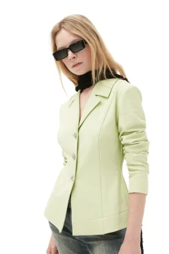 Best GANNI Hemd-Blazer Aus Stretch- Anzugstoff Lily Green