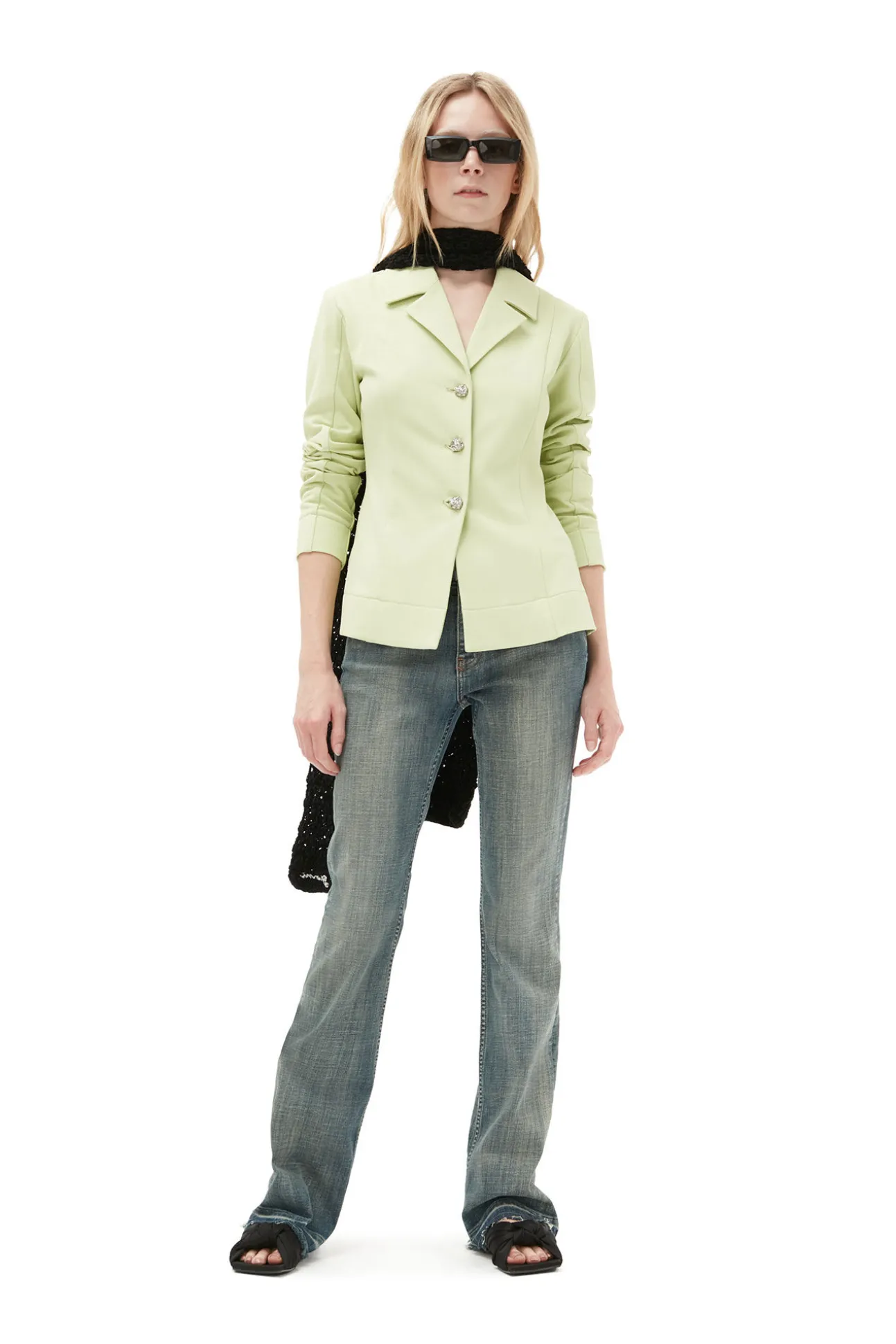 Best GANNI Hemd-Blazer Aus Stretch- Anzugstoff Lily Green