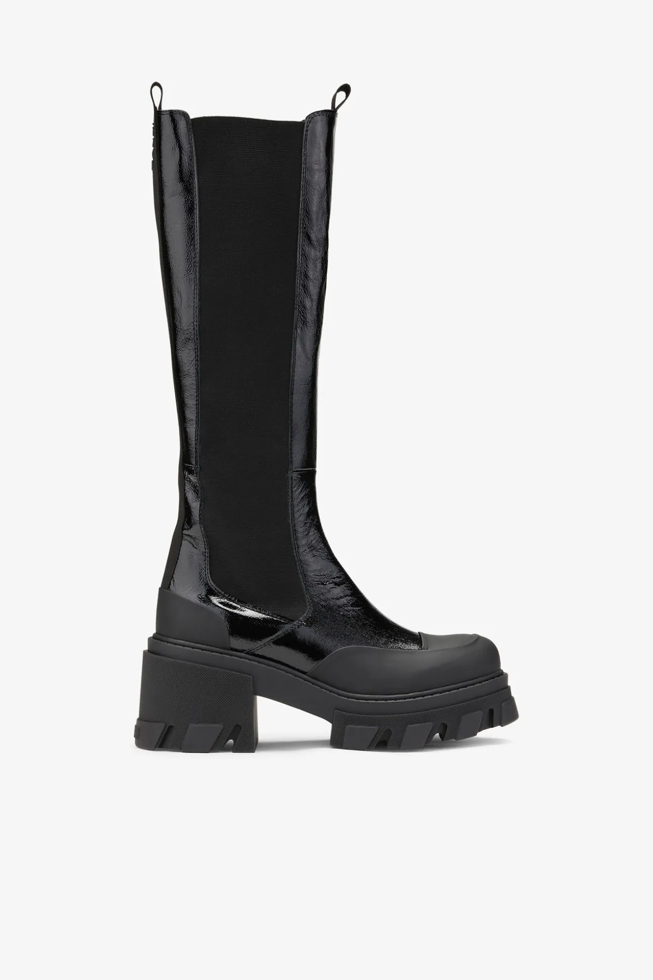 New GANNI Hohe Chelsea-Stiefel Mit Stollen Black