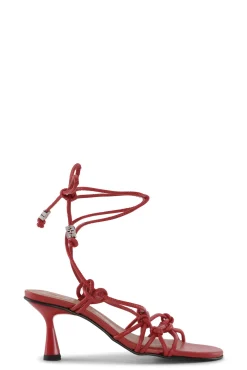 Online GANNI Hohe Sandalen Mit Roten Knoten Racing Red