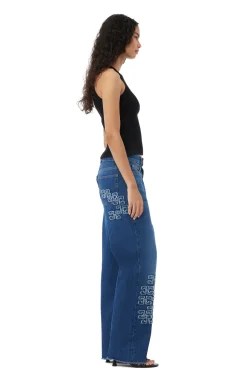 Best GANNI „Izey“-Re-Cut-Jeans Mid Blue Stone