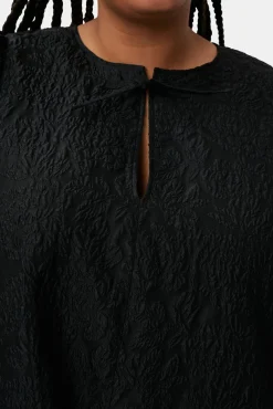 New GANNI Jacquard Organza-Minikleid Black