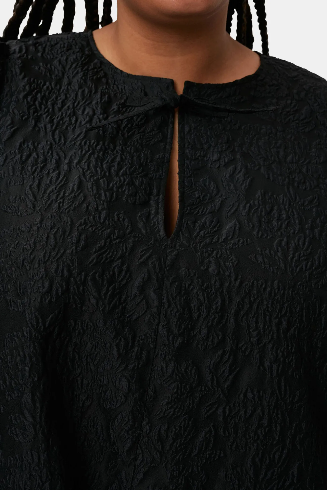 New GANNI Jacquard Organza-Minikleid Black