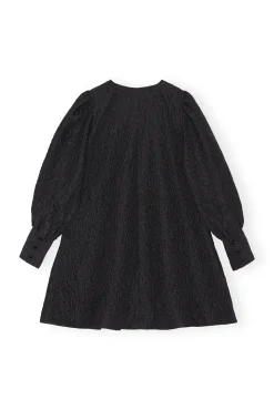 New GANNI Jacquard Organza-Minikleid Black