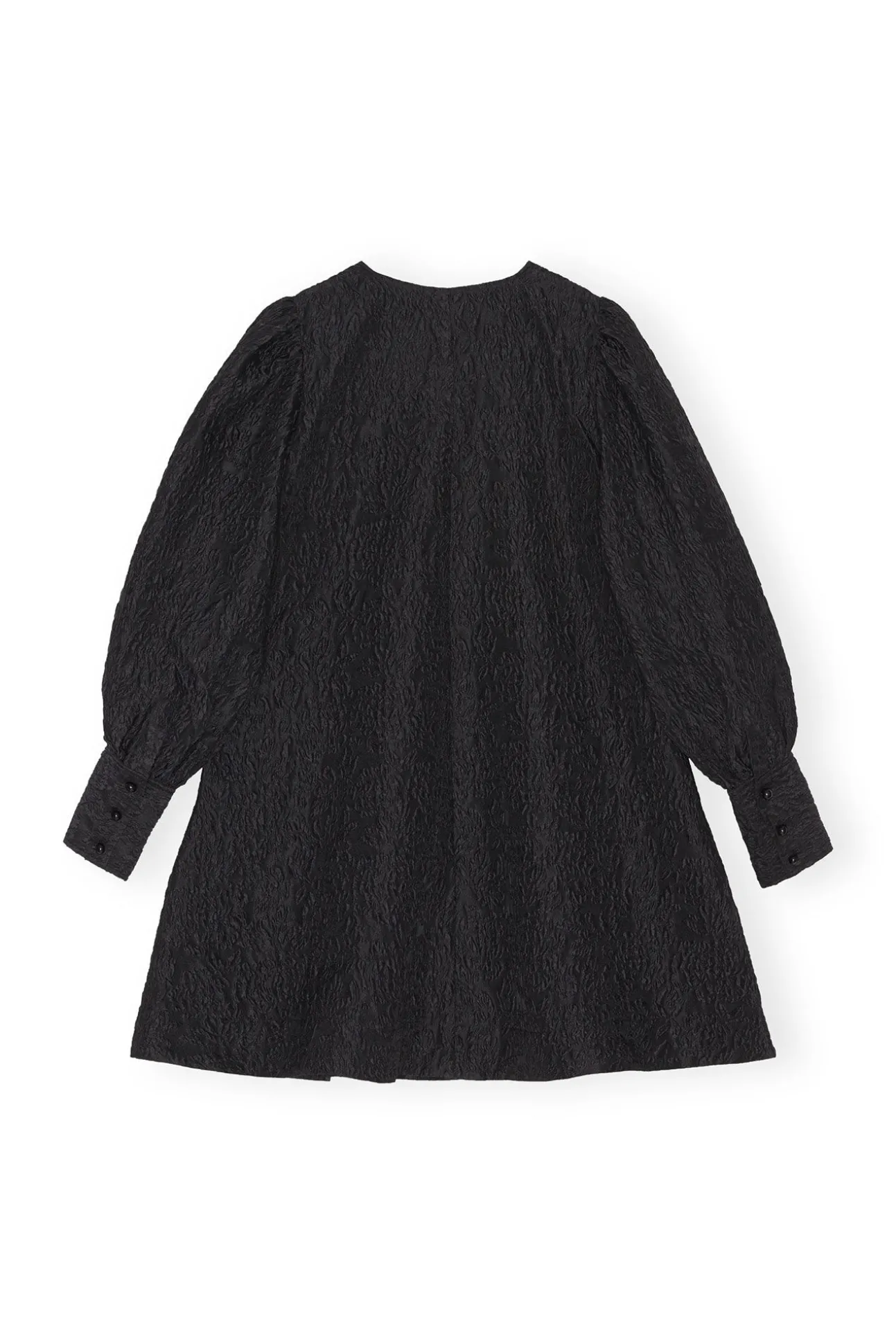 New GANNI Jacquard Organza-Minikleid Black