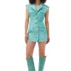 Discount GANNI Jeans-Minikleid Mit Spitzenprint Canton