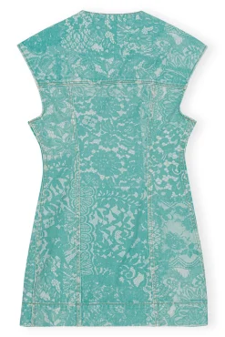 Discount GANNI Jeans-Minikleid Mit Spitzenprint Canton