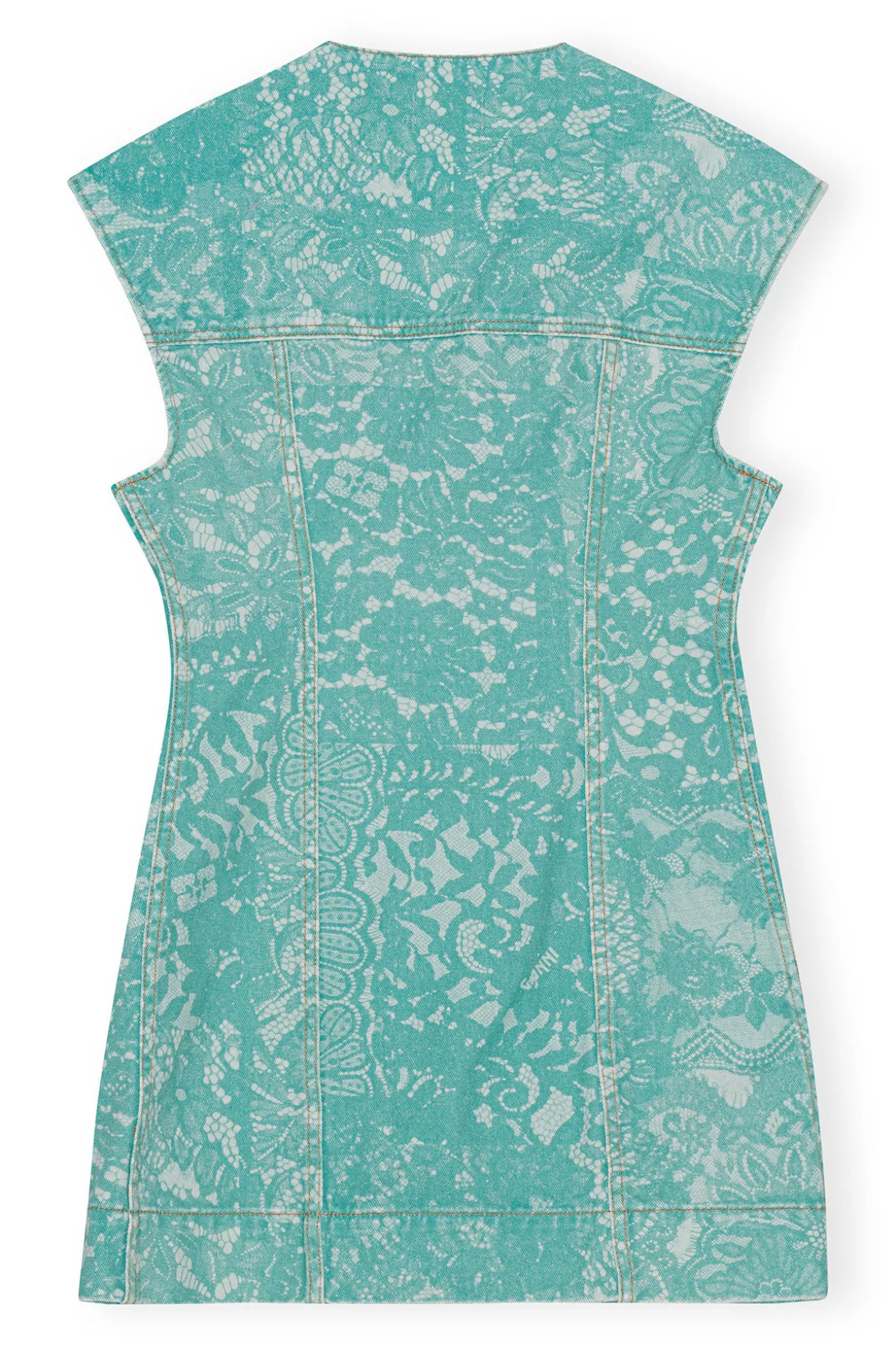 Discount GANNI Jeans-Minikleid Mit Spitzenprint Canton
