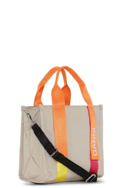Cheap GANNI Kleine Beige Tragetasche Aus Tech-Gewebe Pale Khaki