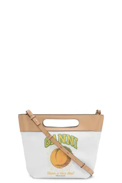 Flash Sale GANNI Kleine Canvas-Tragetasche „Peach“ Egret