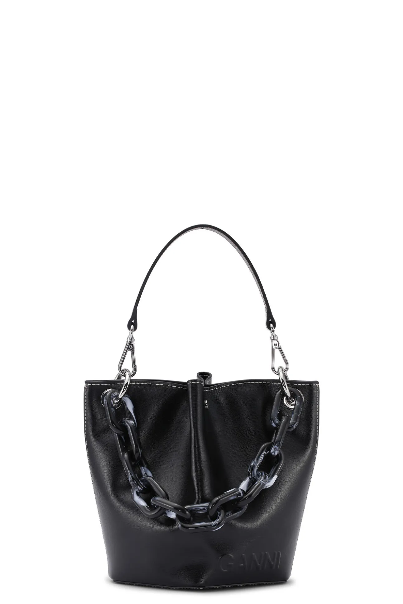 Outlet GANNI Kleine Diamond-Bucket-Bag Black
