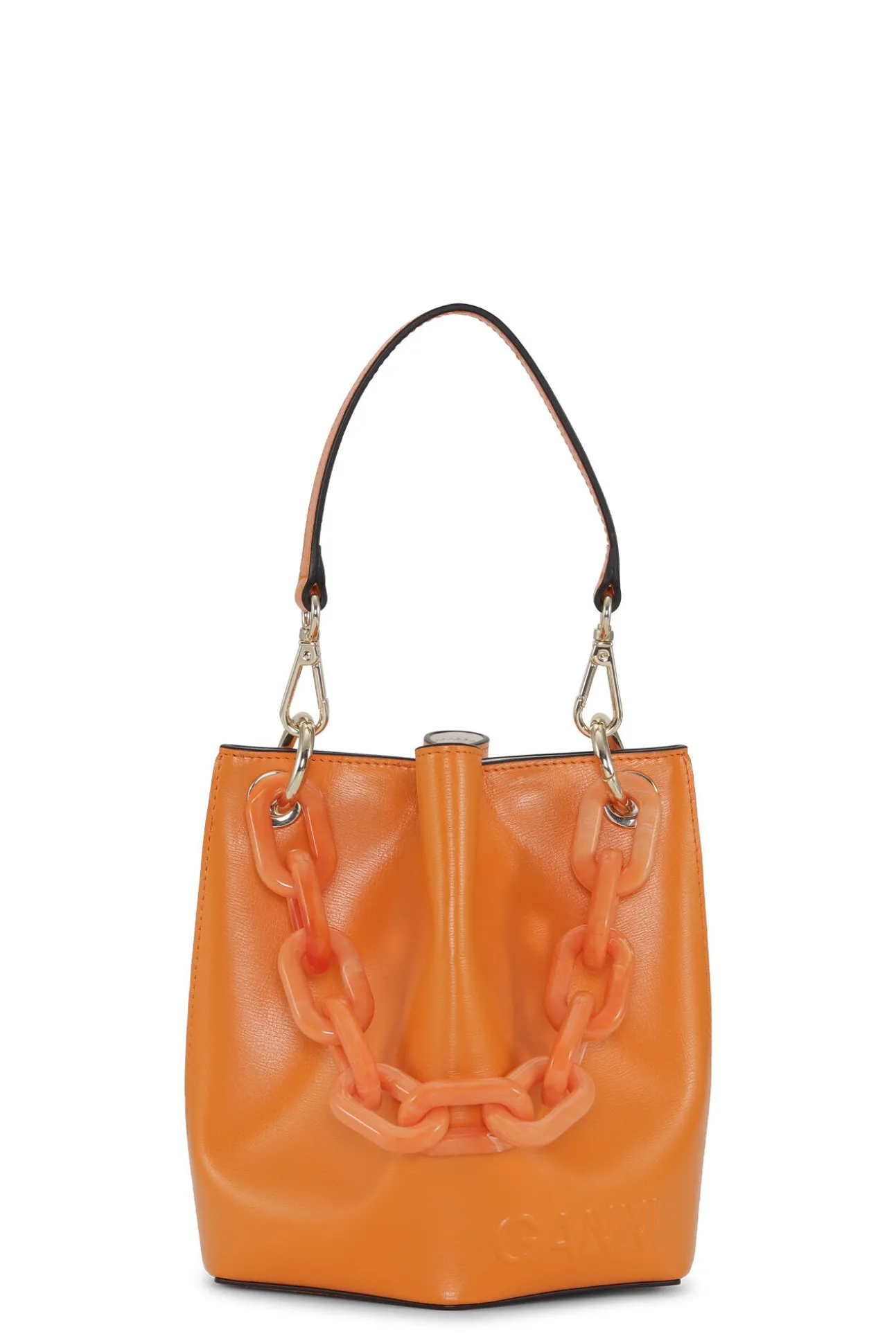 Clearance GANNI Kleine Diamond-Bucket-Bag Vibrant Orange