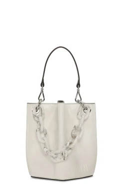 Store GANNI Kleine Diamond-Bucket-Bag Egret
