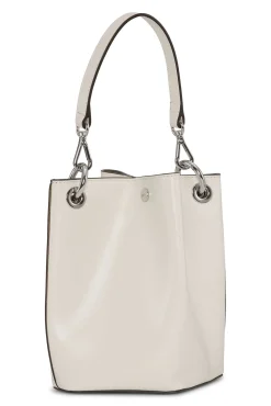 Store GANNI Kleine Diamond-Bucket-Bag Egret