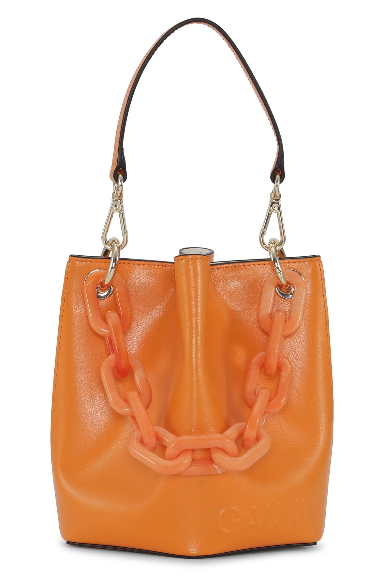 Clearance GANNI Kleine Diamond-Bucket-Bag Vibrant Orange