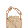 New GANNI Kleine Geknotete Bucket-Bag Aus Raffia Tan