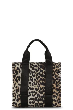 Fashion GANNI Kleineen-Tragetasche Aus Tech-Gewebe Leopard
