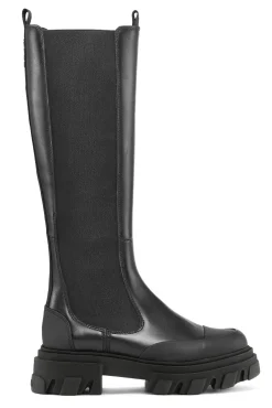Outlet GANNI Kniehohe Chelsea Boots Black