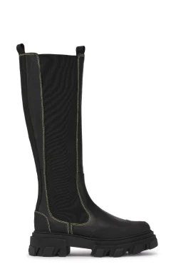 Cheap GANNI Kniehohe Chelsea Boots Black
