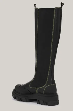 Cheap GANNI Kniehohe Chelsea Boots Black