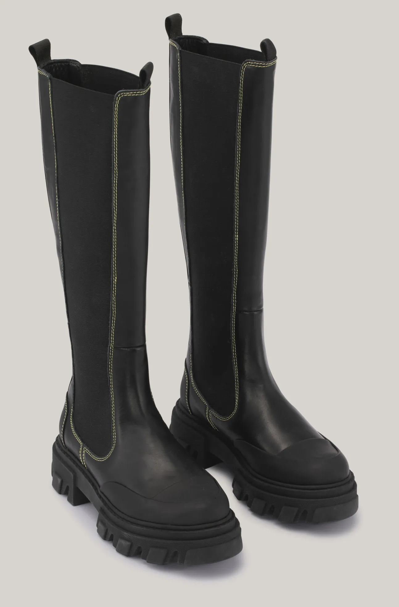 Cheap GANNI Kniehohe Chelsea Boots Black
