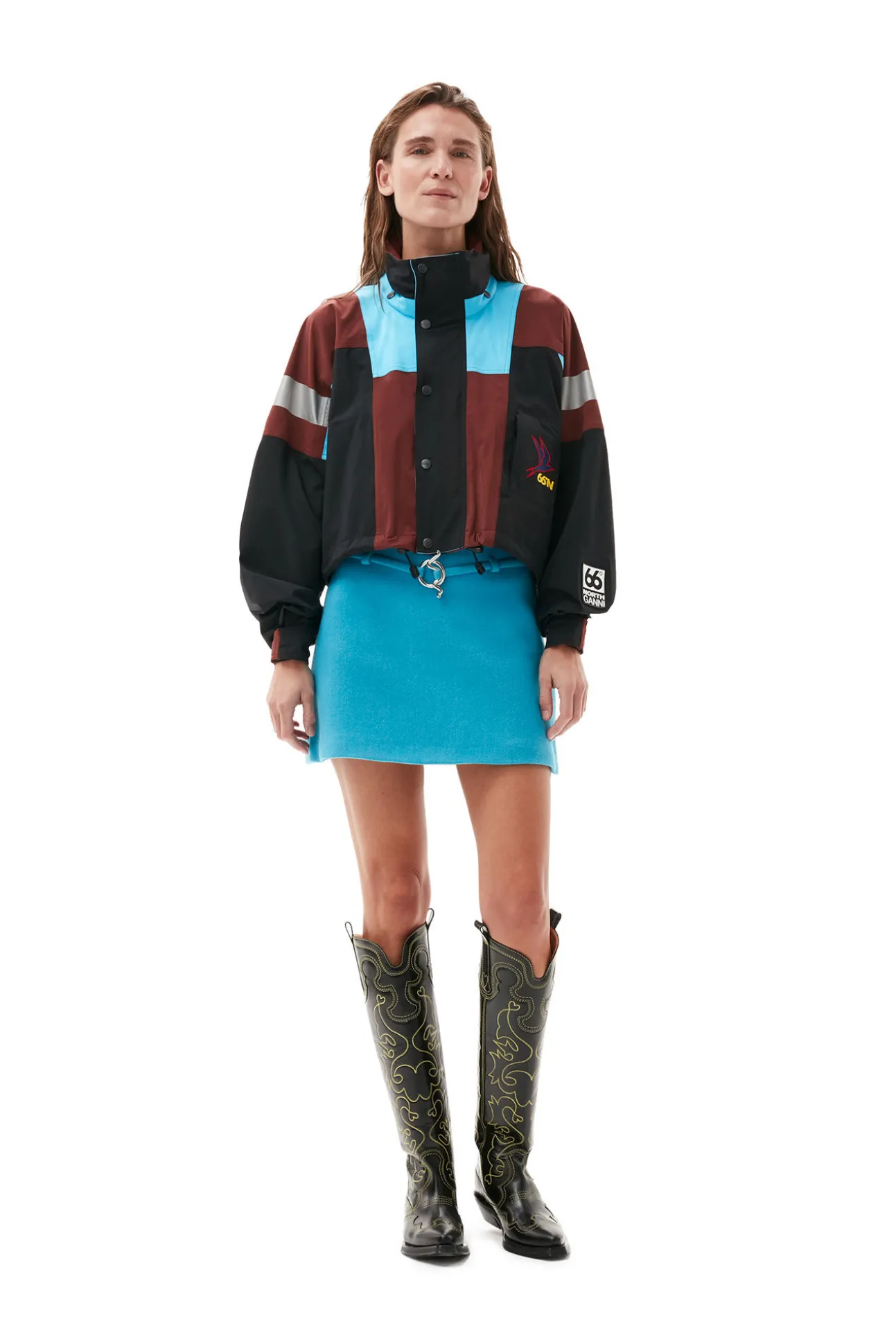 Online GANNI Kria Neoshell Cropped Jacke Black