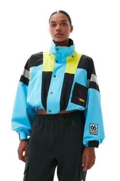 Fashion GANNI Kria Neoshell Cropped Jacke Lagoon