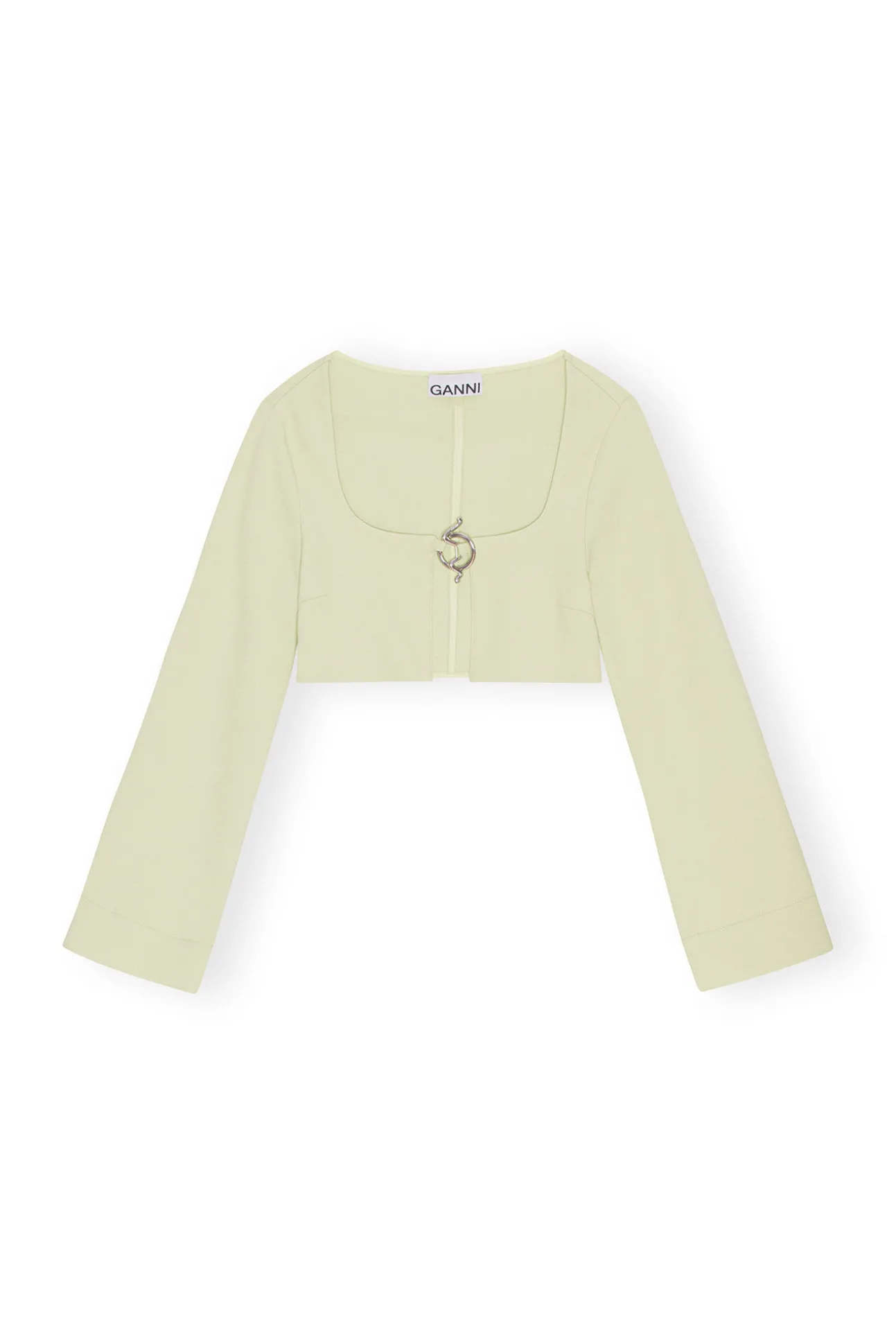 Store GANNI Kurz Geschnittene Bluse Aus Stretch-Anzugstoff Lily Green