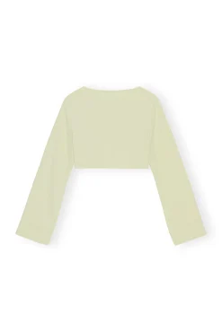 Store GANNI Kurz Geschnittene Bluse Aus Stretch-Anzugstoff Lily Green