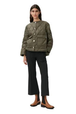 Discount GANNI Kurz Geschnittene Ripstop-Jacke Kalamata