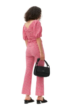 Discount GANNI Kurz Geschnittene Seersucker-Hose Mit Stretch Love Potion