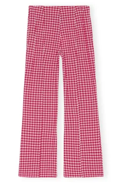 Discount GANNI Kurz Geschnittene Seersucker-Hose Mit Stretch Love Potion