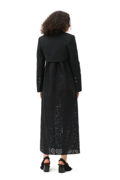 Best GANNI Kurz Geschnittener Blazer Aus Cotton-Anzugstoff Black