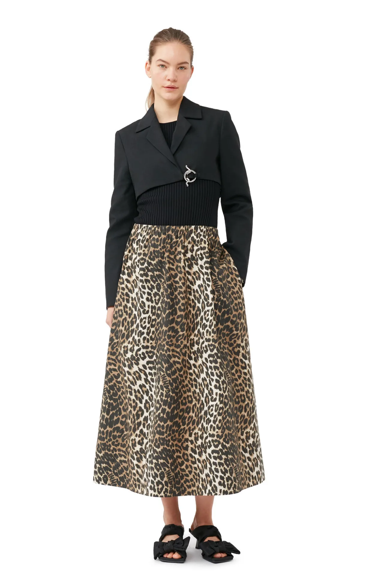 Best GANNI Kurz Geschnittener Blazer Aus Cotton-Anzugstoff Black