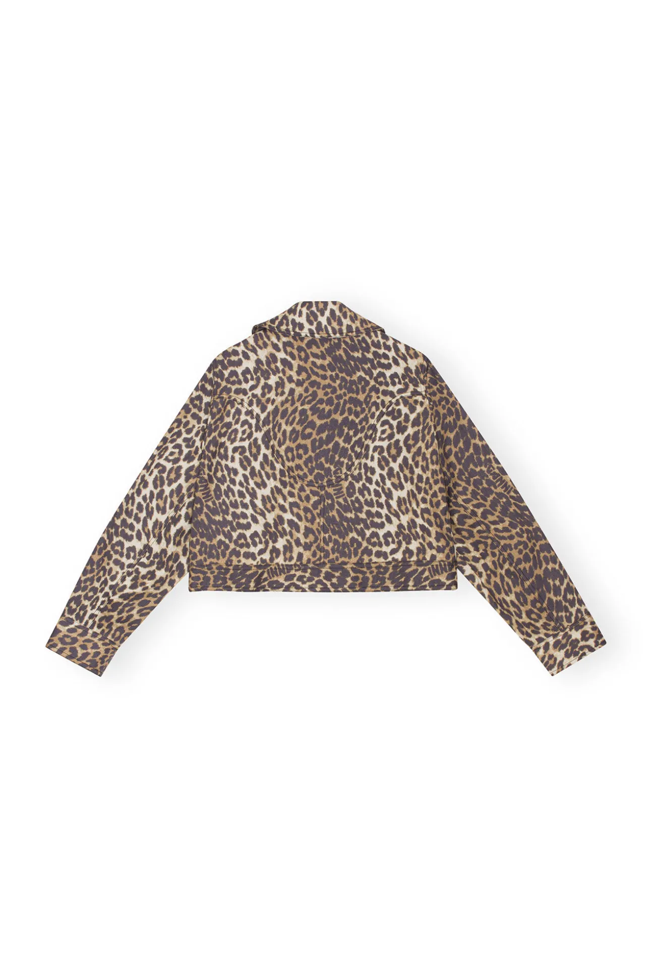 Flash Sale GANNI Kurze Canvas-Jacke Mit Leopardenprint Almond Milk