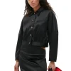 Discount GANNI Kurze Doppel-Satin-Jacke Black