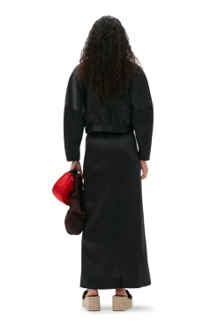 Discount GANNI Kurze Doppel-Satin-Jacke Black