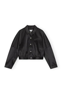 Discount GANNI Kurze Doppel-Satin-Jacke Black