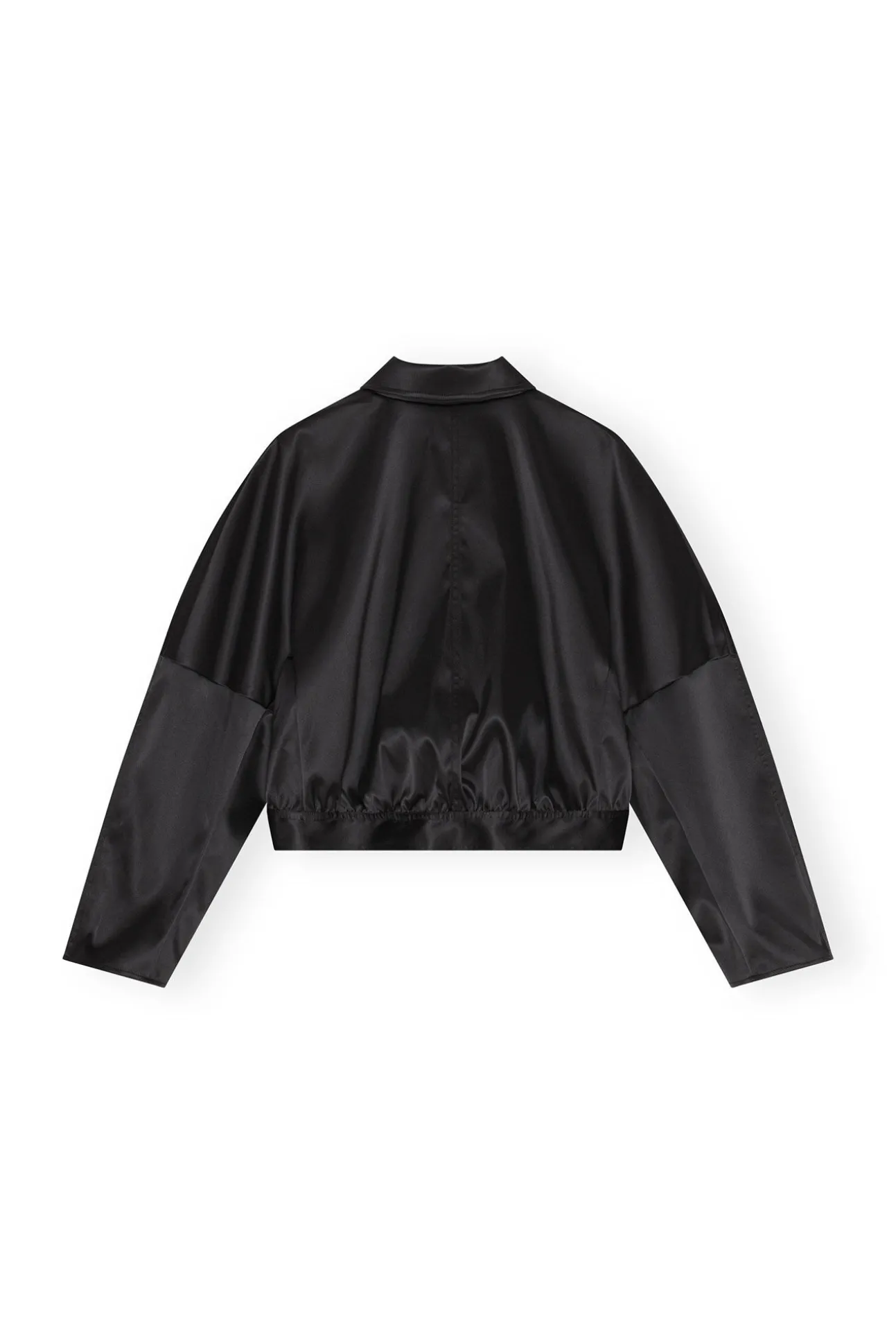 Discount GANNI Kurze Doppel-Satin-Jacke Black