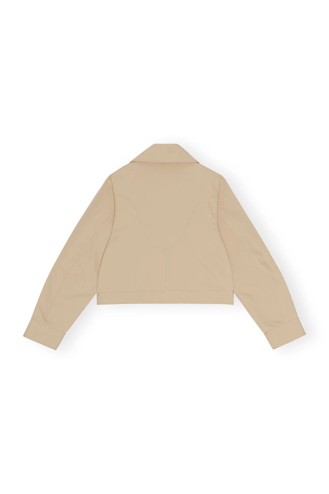 Shop GANNI Kurze Jacke Aus Heavy Twill Pale Khaki
