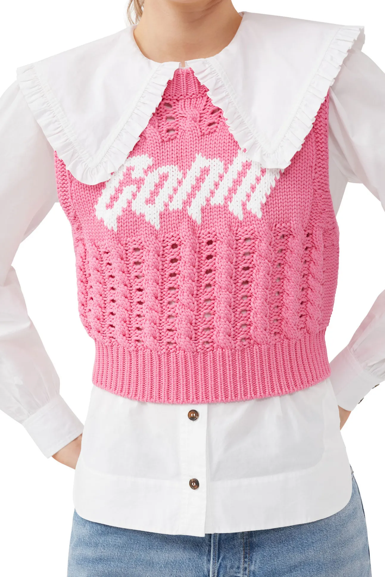 Cheap GANNI Kurze Rope-Weste Bonbon