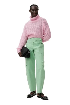 Cheap GANNI Kurzer Rollkragenpullover Lilac Sachet