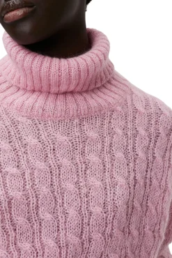 Cheap GANNI Kurzer Rollkragenpullover Lilac Sachet
