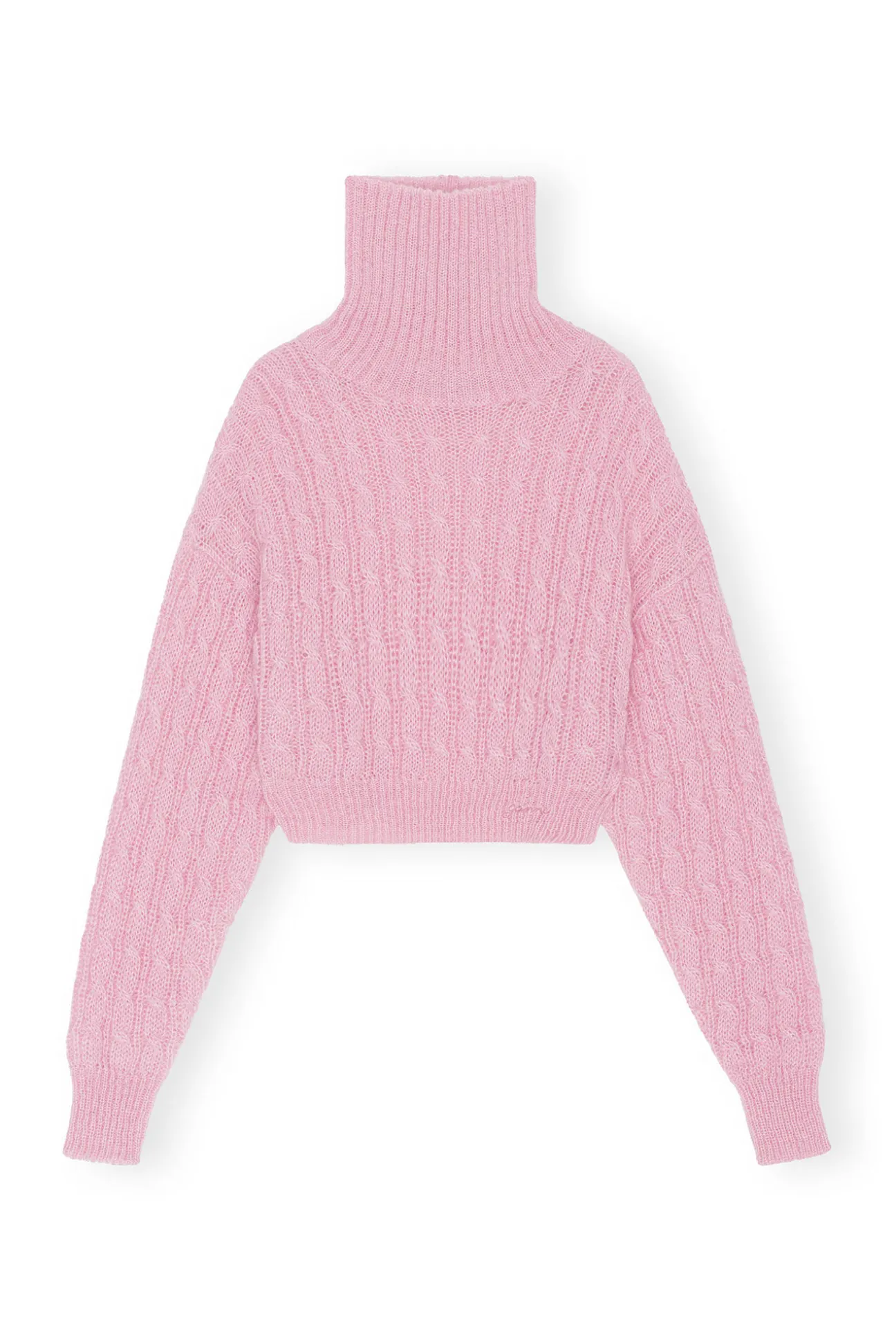 Cheap GANNI Kurzer Rollkragenpullover Lilac Sachet