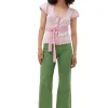 Discount GANNI Lace-Cardigan Mit Kurzen Armeln Pink Tulle