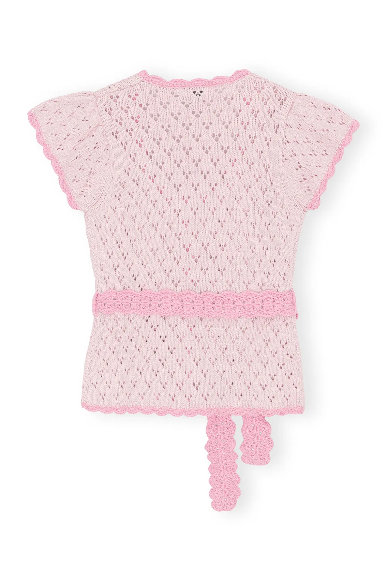 Discount GANNI Lace-Cardigan Mit Kurzen Armeln Pink Tulle