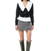 Cheap GANNI Lace-Cardigan Mit Niedrigem O-Ausschnitt Black